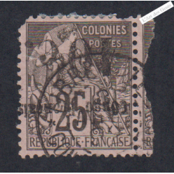 Timbre des Colonies Françaises de 1881 surcharge renversée - Congo - n°5c -  cote 295 Euros - l'artdesgents.fr