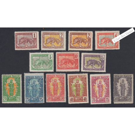 Timbres des Colonies Françaises de 1901-04 - Congo - n°27 à n°38 -  cote 78 Euros - l'artdesgents.fr