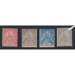 Timbres des Colonies Françaisesde 1900 - Congo - n°42 à n°45 -  cote 55 Euros - l'artdesgents.fr