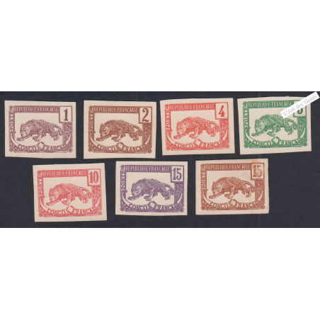 Colonies Françaises 1901-04 - Congo - Non dentelés sans fond n°27f à 32fa - neufs -  cote 460 Euros - lartdesgents.fr