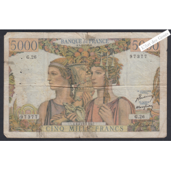 Billet France 5000 Francs Terre et Mer 03-11-1949  alphabet G.26 97377  lartdesgents