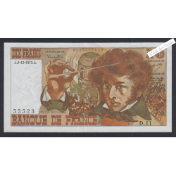 Billet France 10 Francs Berlioz 06-12-1973  alphabet D.11 555213 Sup  lartdesgents