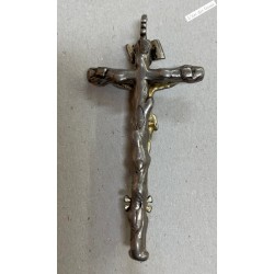 Croix religieuse artisanale en argent Jésus Christ (tête de mort), lartdesgents.fr