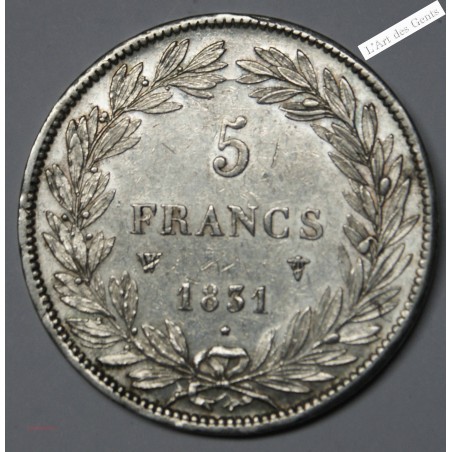 LOUIS PHILIPPE Ier 5 Francs 1831 W TTB+ , lartdesgents.fr