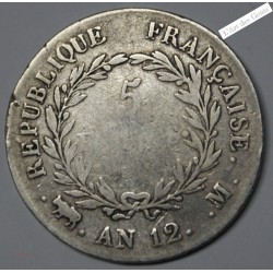 5 Francs AN 12 M, BONAPARTE PREMIER CONSUL , lartdesgents.fr