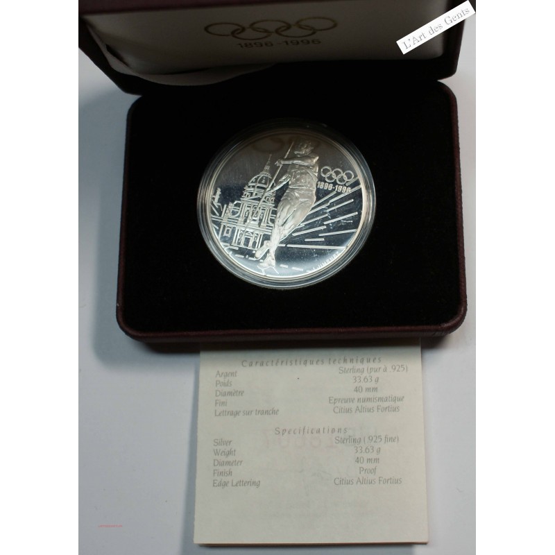 COFFRET Comité international Olympique 1896-1996 -DISQUE- argent, lartdesgents.fr