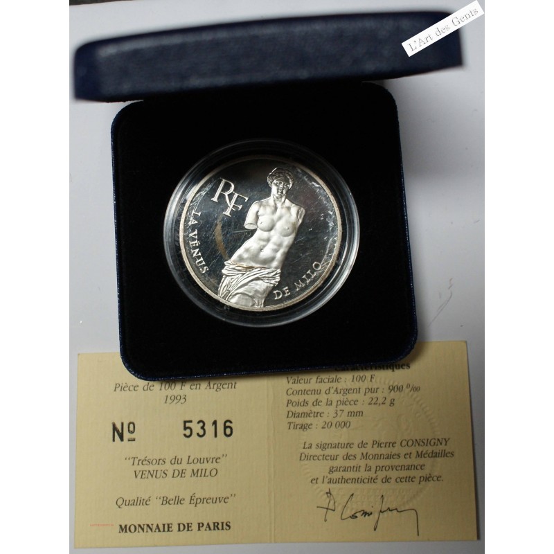 COFFRET MDP, 100 Francs 1993 VENUS, lartdesgents.fr