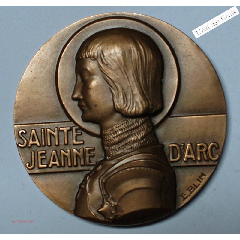 Médaille Sainte Jeanne d'Arc par E.BLIN, lartdesgents.fr