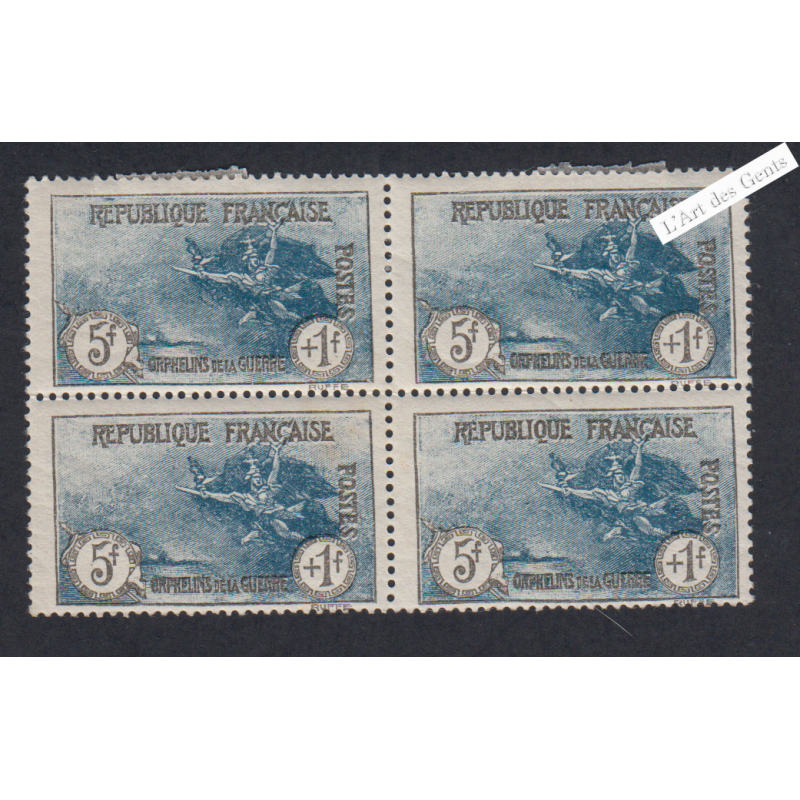 Bloc de 4 Timbres n°232 - neuf - 1 Neuf** Signé Calves - cote 795 Euros lartdesgents.fr