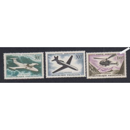 Série Timbres Poste Aérienne n°35 à n°37- Neufs** cote 110 euros, lartdesgents