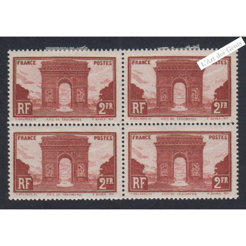 Bloc de 4 Timbres n°258 - neuf*- 2 Neufs** Signé Calves - cote 274 Euros lartdesgents.fr