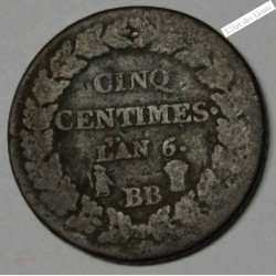 lot de 5 centimes DUPRE an  5 A, AA, BB, I, D, R, W et rare An 5/6BB
