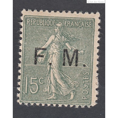 TIMBRE DE FRANCHISE 15 c. vert olive N°3 NEUF 1901-04  Cote 80 Euros