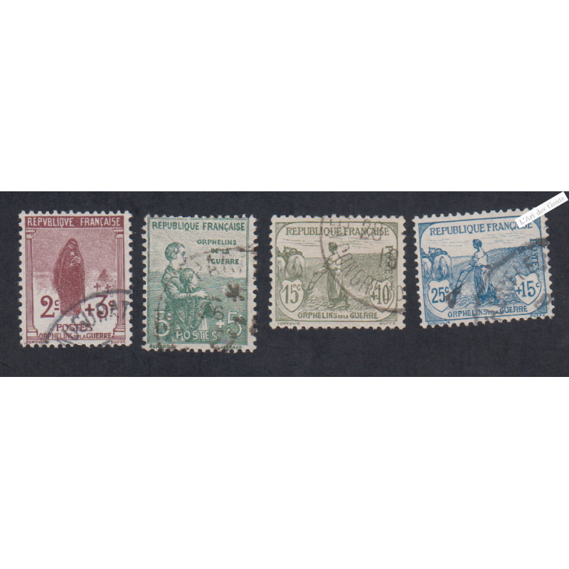 Timbres n°148 à n°151 Au Profit des orphelins - Oblitérés - cote 140 Euros lartdesgents.fr