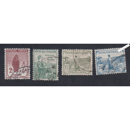 Timbres n°148 à n°151 Au Profit des orphelins - Oblitérés - cote 140 Euros lartdesgents.fr