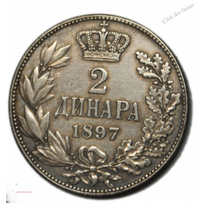 SERBIE 2 DINARA 1897, lartdesgents.fr