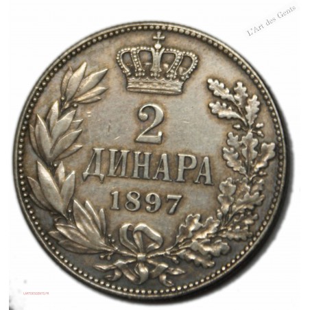 SERBIE 2 DINARA 1897, lartdesgents.fr