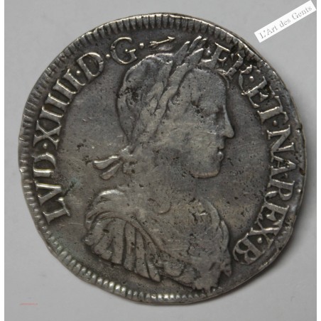 ÉCU 1662 Béarn Louis XIV mèche longue TTB* R3, lartdesgents.fr