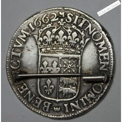 ÉCU 1662 Béarn Louis XIV mèche longue TTB* R3, lartdesgents.fr