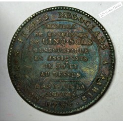 Monneron 5 sols 1790 - Louis XVI TTB , lartdesgents.fr