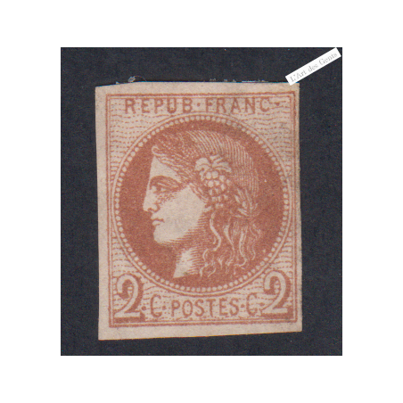 Timbre France n°40B - 1870 Neuf sans gomme signé cote 180 Euros lartdesgents.fr