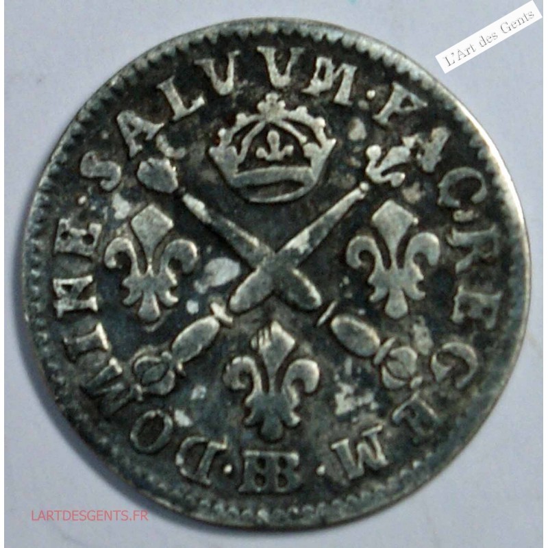 5 SOLS 1704 BB aux insignes TB/TTB LOUIS XIV, lartdesgents.fr