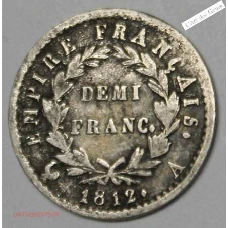 DEMI Franc 1812 A PARIS TB+, lartdesgents.fr