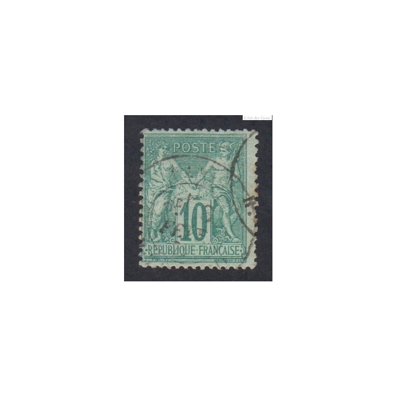 Timbre France n°76 Type sage 1876 Oblitéré - Signé cote 325 Euros lartdesgents.fr
