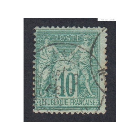 Timbre France n°76 Type sage 1876 Oblitéré - Signé cote 325 Euros lartdesgents.fr
