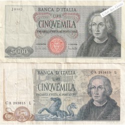 5000 LIRE C. COLOMB 1970, 1973 lartdesgents.fr