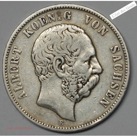 5 MARK 1875 E ALBERT KOENIG SACHSEN , lartdesgents.fr