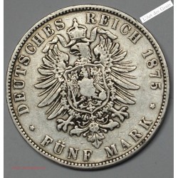 5 MARK 1875 E ALBERT KOENIG SACHSEN , lartdesgents.fr