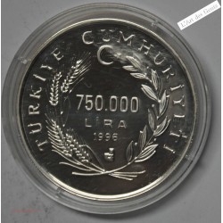 750.000 lira 1996 TURQUIE - World Cup France 98, lartdesgents.fr