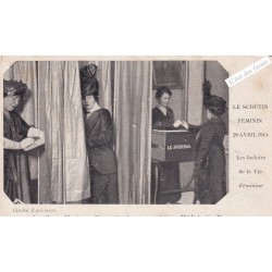 CPA 75 SCRUTIN FÉMININ 26 avril 1914 CHAMPS ELYSEES Valentine Thomson, lartdesgents.fr