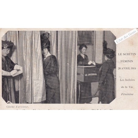 CPA 75 SCRUTIN FÉMININ 26 avril 1914 CHAMPS ELYSEES Valentine Thomson, lartdesgents.fr