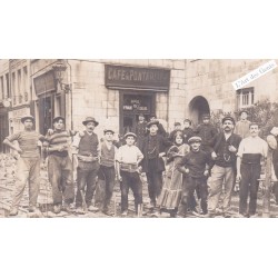 Carte Photo 39 Besançon - Travaux terrassement Tramway  Café de Pontarlier, lartdesgents.fr