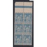 Bloc de 6 Timbres France n°101 TBC Neuf** Bord de feuille - Signé-  cote 360 Euros lartdesgents.fr