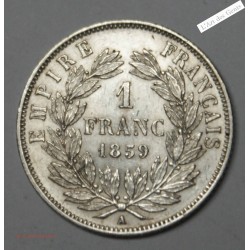 1 Franc 1859 A TTB+ Napoléon III, lartdesgents.fr