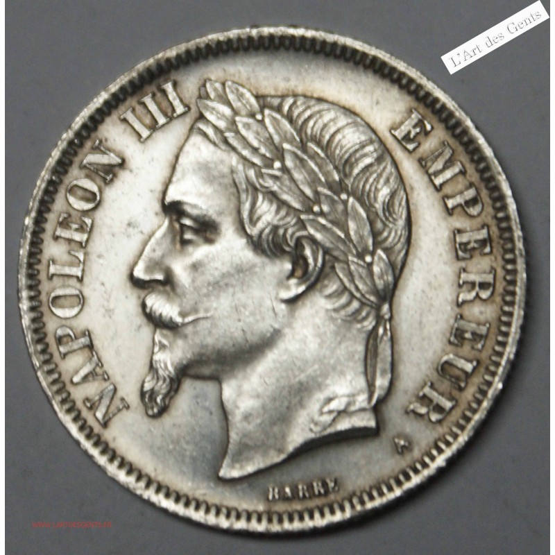 2 Francs 1869 A TTB+/SUP NAPOLEON III, lartdesgents.fr
