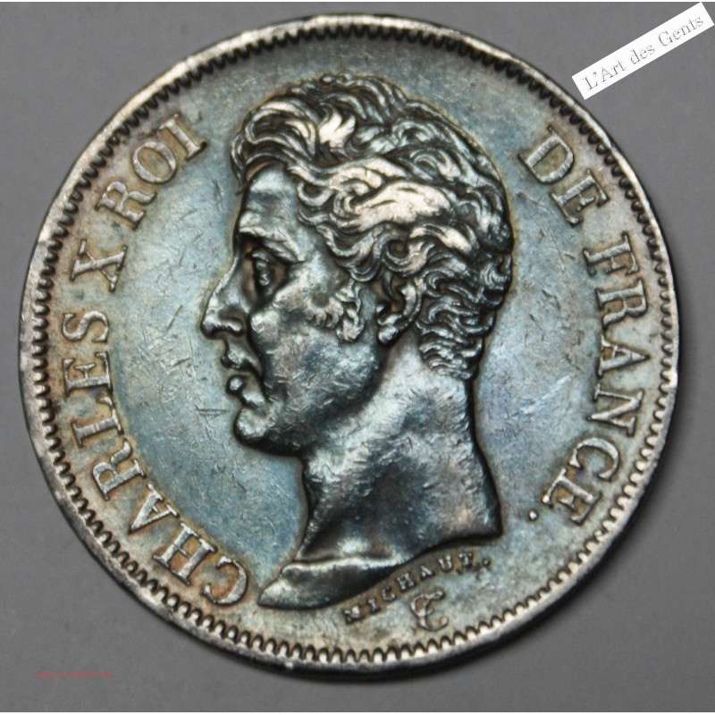 5 Francs 1826 A TTB+ CHARLES X, lartdesgents.fr