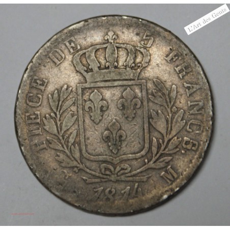 5 Francs 1814 M TOULOUSE LOUIS XVIII, lartdesgents.fr