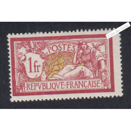 Timbre France n°121 -  1 f. lie de vin et olive Merson Neuf** - cote 115 Euros - lartdesgents.fr