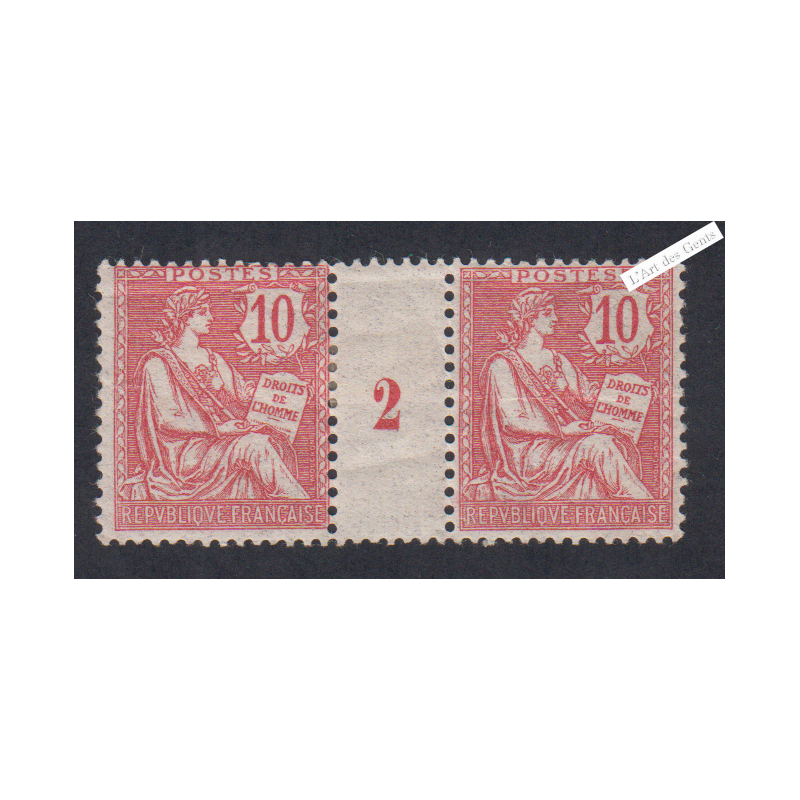 Millésime 2 - n°124 - Mouchon retouché - 1902 - Neuf*  cote 120 Euros lartdesgents