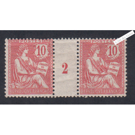 Millésime 2 - n°124 - Mouchon retouché - 1902 - Neuf*  cote 120 Euros lartdesgents