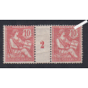 Millésime 2 - n°124 - Mouchon retouché - 1902 - Neuf*  cote 120 Euros lartdesgents