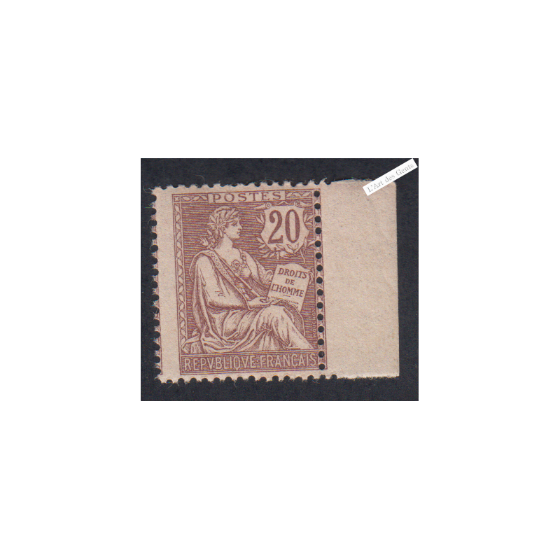 Timbre Type mouchon retouché N°126 - 1902 Neuf**  cote 400 Euros lartdesgents.fr