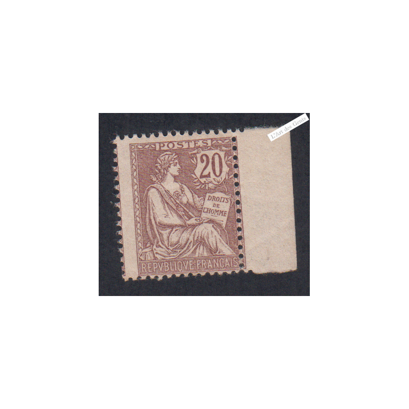 Timbre Type mouchon retouché N°126 - 1902 Neuf**  cote 400 Euros lartdesgents.fr