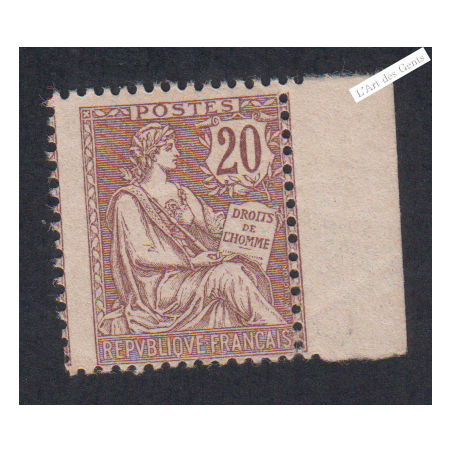 Timbre Type mouchon retouché N°126 - 1902 Neuf**  cote 400 Euros lartdesgents.fr
