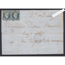 Paire Timbres n°10 sur lettre Oblitération étoile, cote 325 Euros lartdesgents.fr