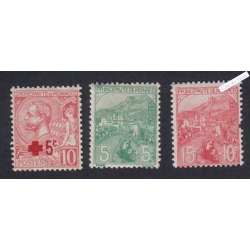 Timbres Monaco n°26.28 et 29 -  Neufs** - cote 132 Euros Lartdesgents.fr